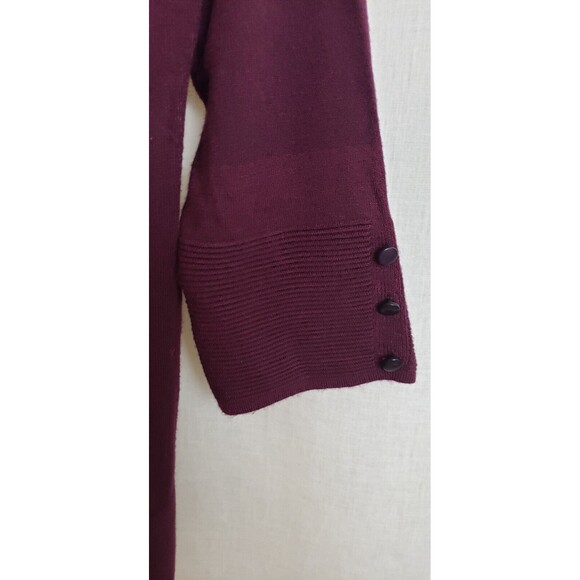Evolution By Cyrus Myna Button Sleeve Cardigan Burgundy Merlot Wine Size Medium - Picture 4 of 5